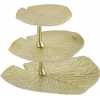 Light and Living Leaf Cake Stand - Gold
