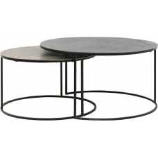 Light and Living Rengo Nest of Coffee Tables - Set of 2 - Black & Bronze