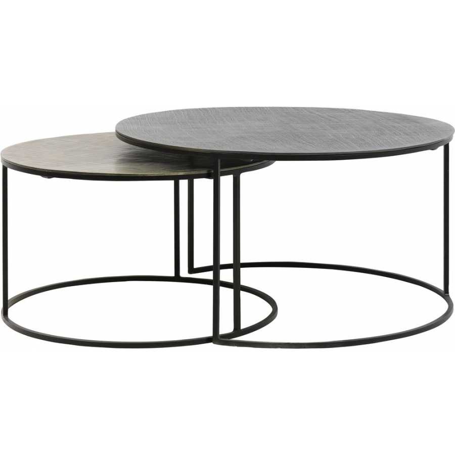Light and Living Rengo Coffee Tables - Set of 2 - Black & Bronze