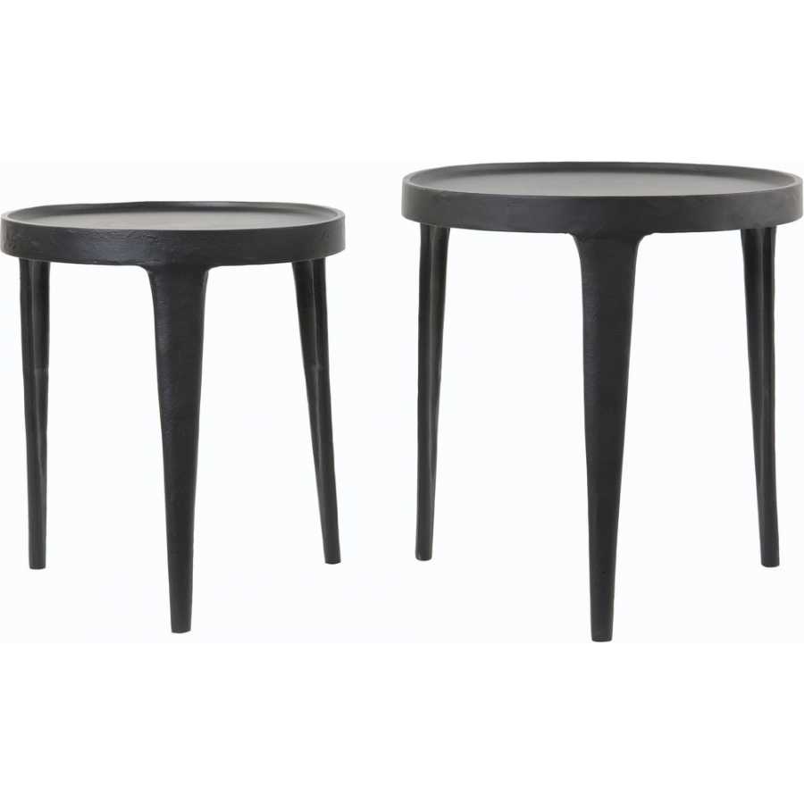 Light and Living Tobias Side Tables - Set of 2 - Black