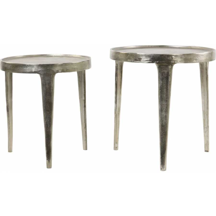 Light and Living Tobias Side Tables - Set of 2 - Silver