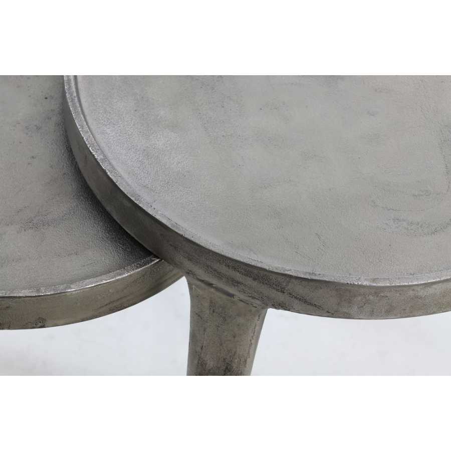 Light and Living Tobias Side Tables - Set of 2 - Silver