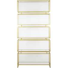 Light and Living Lucambo Wide Shelving Unit - Bronze & Clear