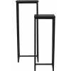 Light and Living Bryson Nest of High Side Tables - Set of 2 - Black