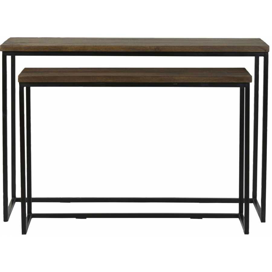 Light and Living Bryson Console Tables - Set of 2 - Brown