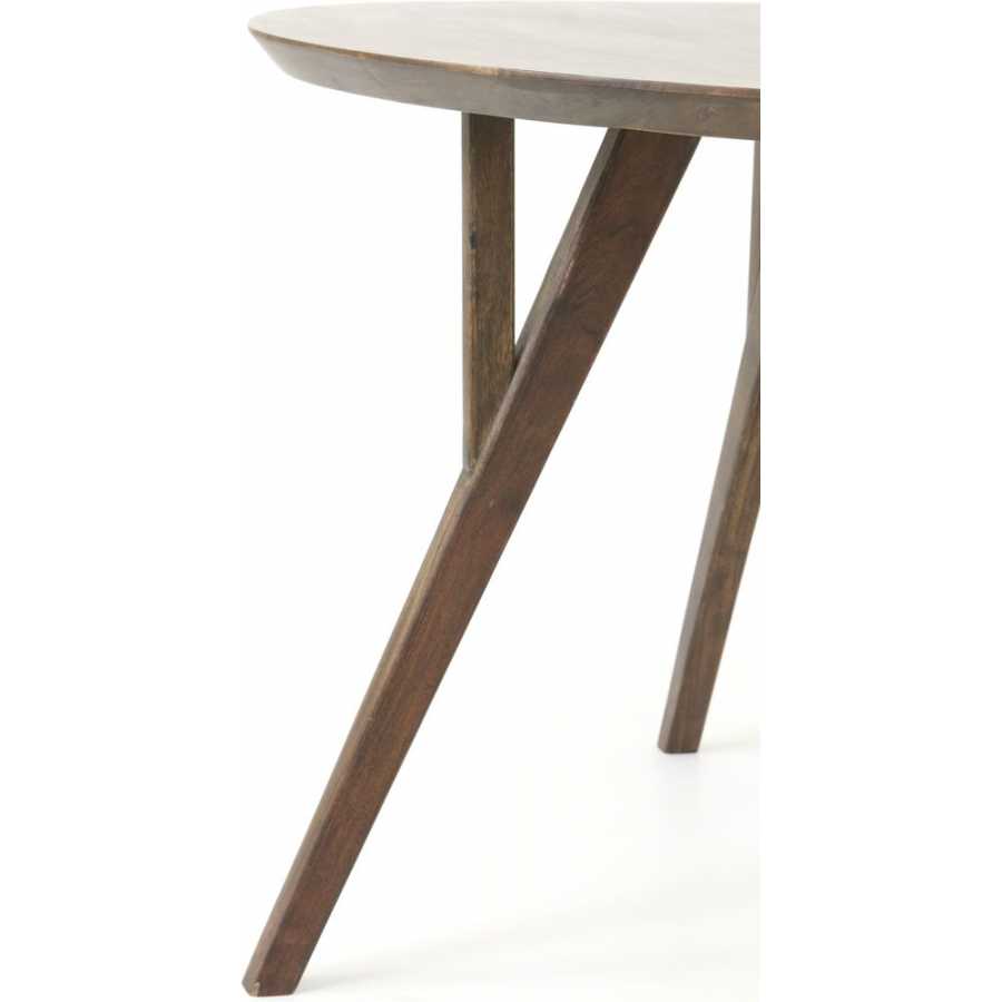 Light and Living Quenza Round Dining Table - Brown - Small