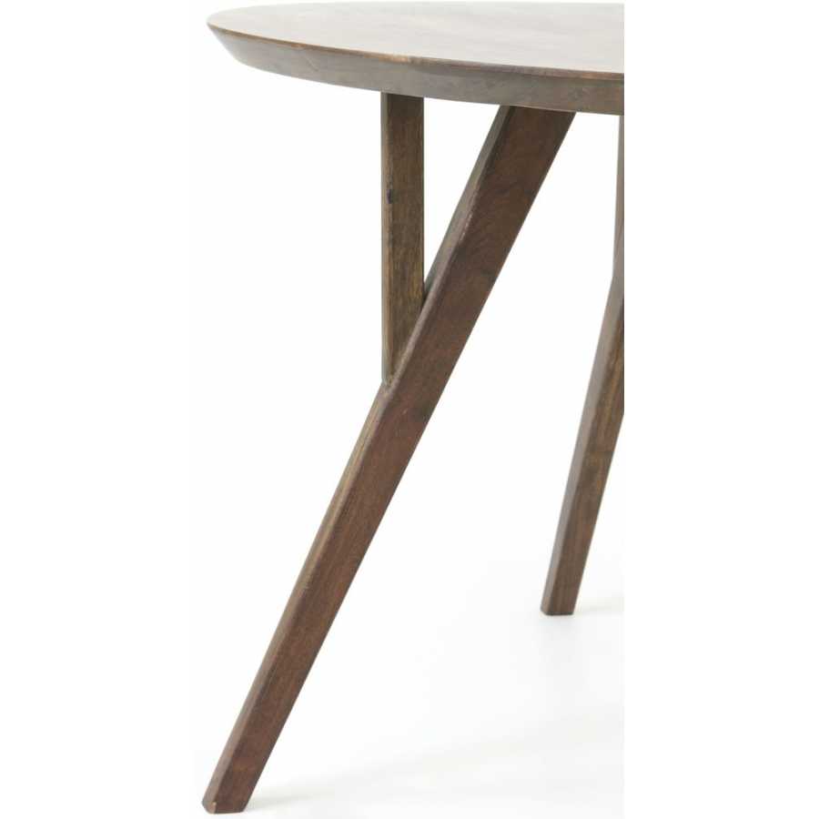 Light and Living Quenza Round Dining Table - Brown - Large
