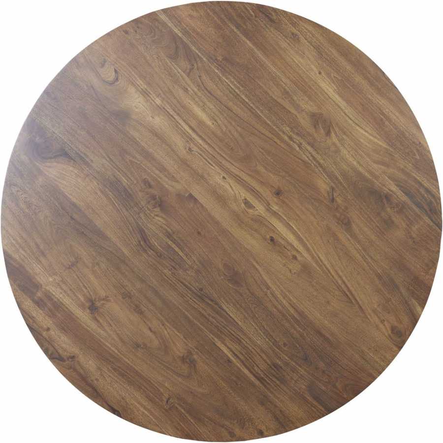 Light and Living Quenza Round Dining Table - Brown - Large