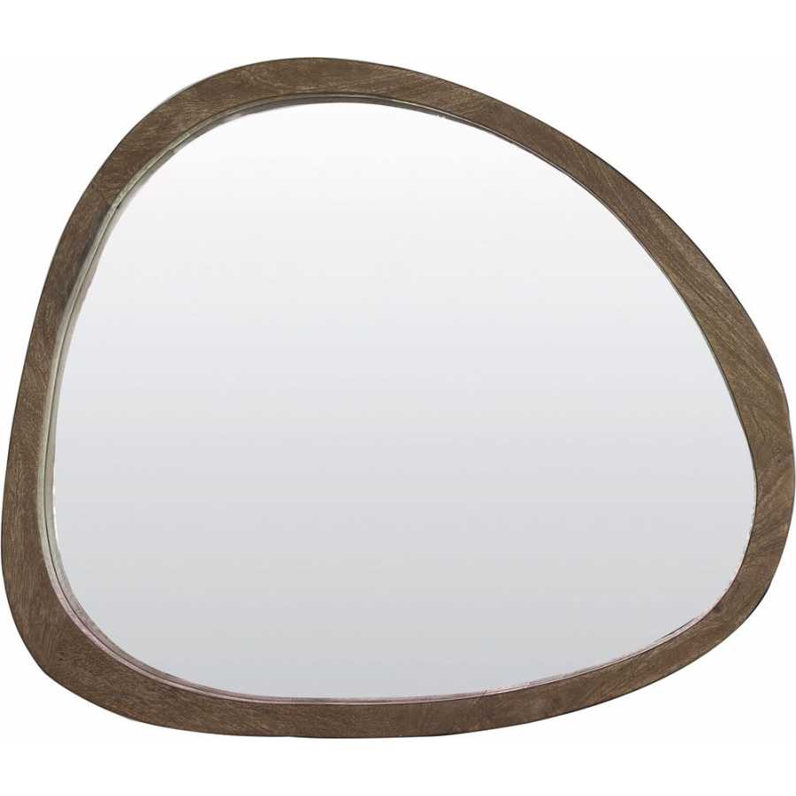 Light and Living Sonora Round Wall Mirror - Dark Brown