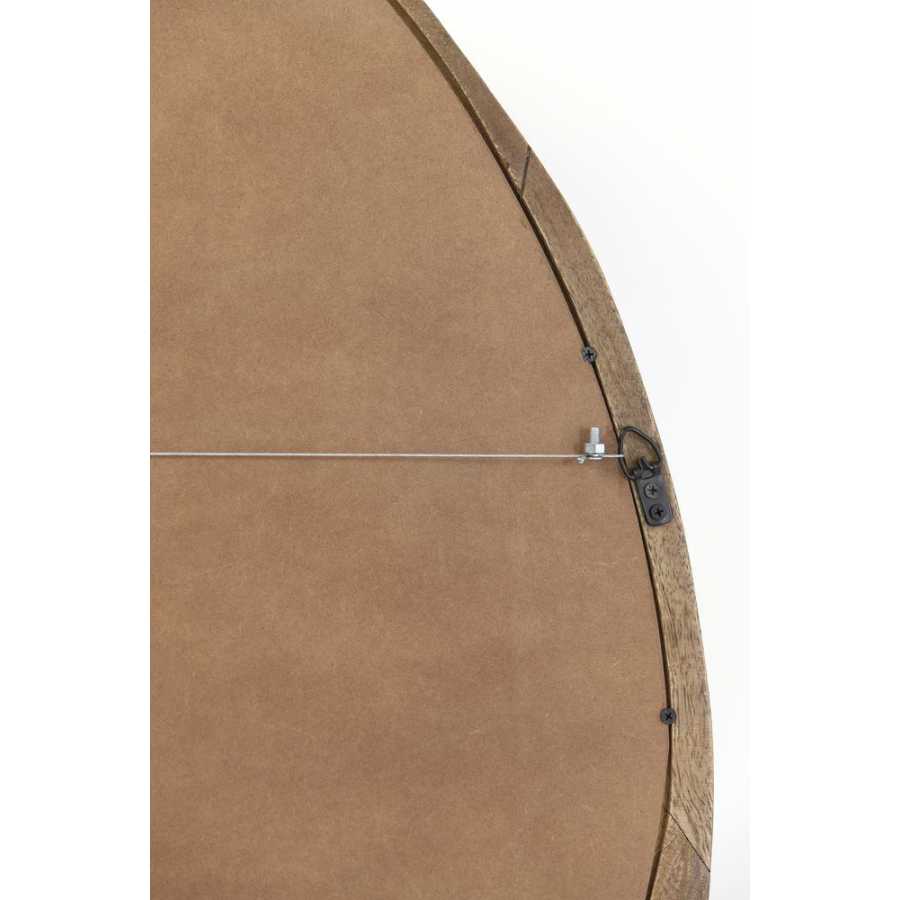 Light and Living Sonora Round Wall Mirror - Dark Brown