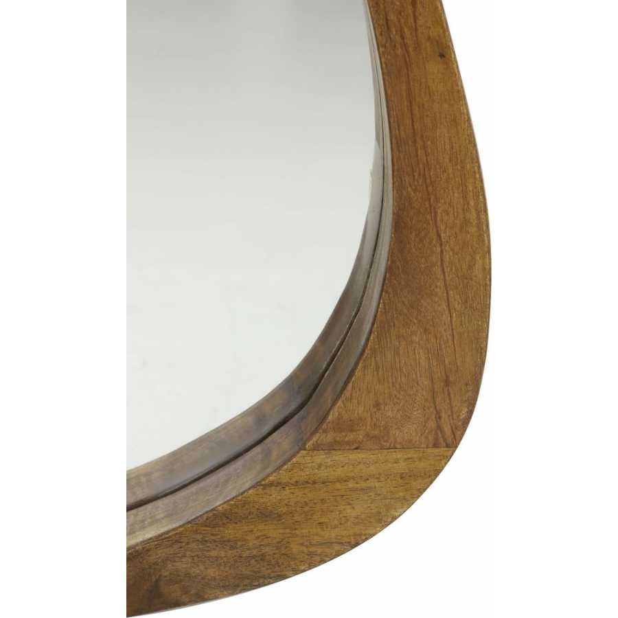 Light and Living Sonora Oval Wall Mirror - Brown