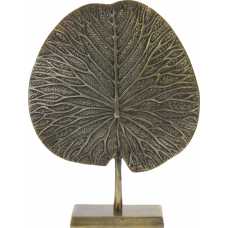 Light and Living Leaf Round Ornament - Bronze