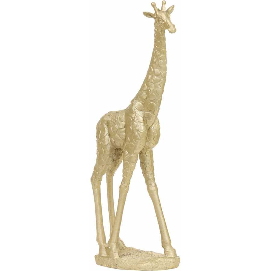 Light and Living Giraffe Looking Forward Ornament With Base - Gold
