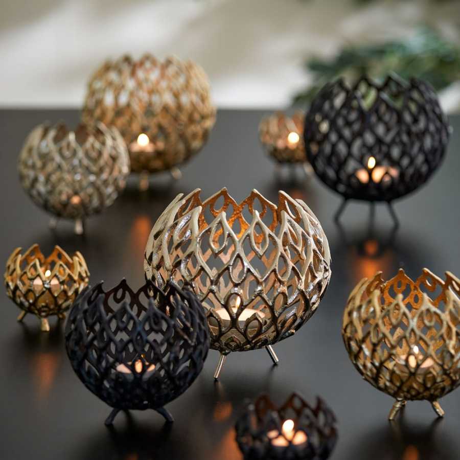 Light and Living Siam Tealight Holder - Gold