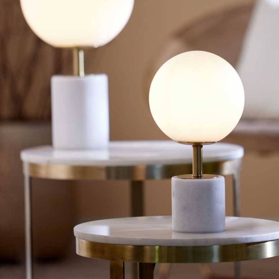 Light and Living Medina Table Lamp - Antique Bronze & Matt White - Small