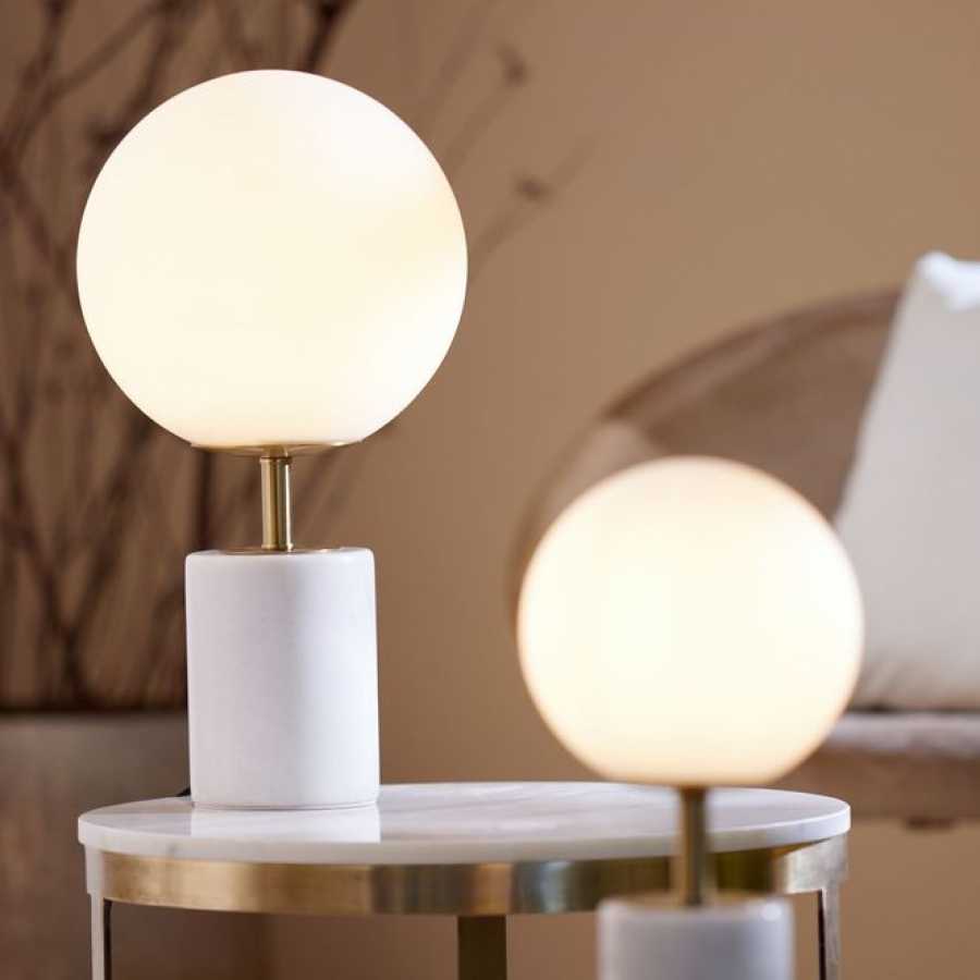 Light and Living Medina Table Lamp - Antique Bronze & Matt White - Large
