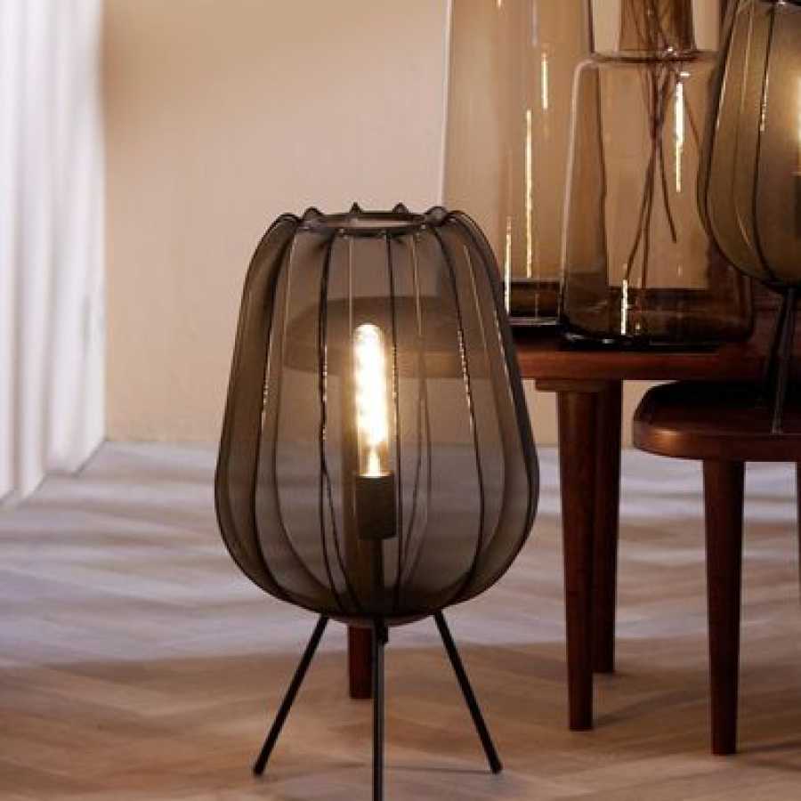 Light and Living Plumeria Table Lamp - Black - Small