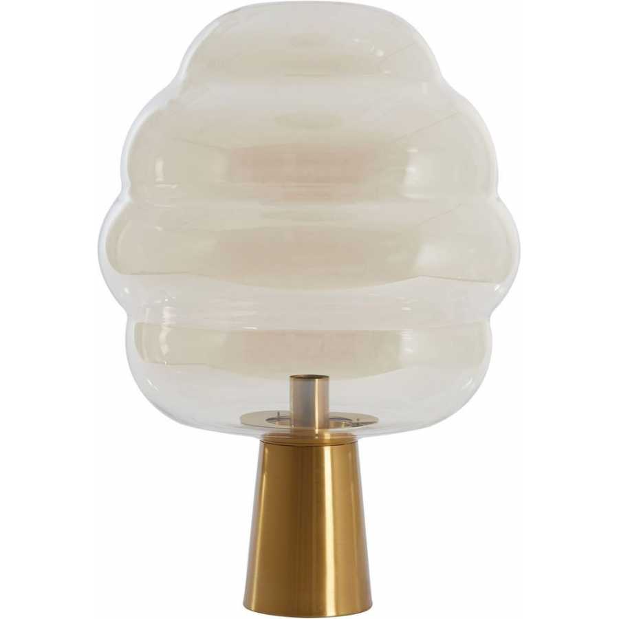 Light and Living Misty Table Lamp - Amber & Gold - Large