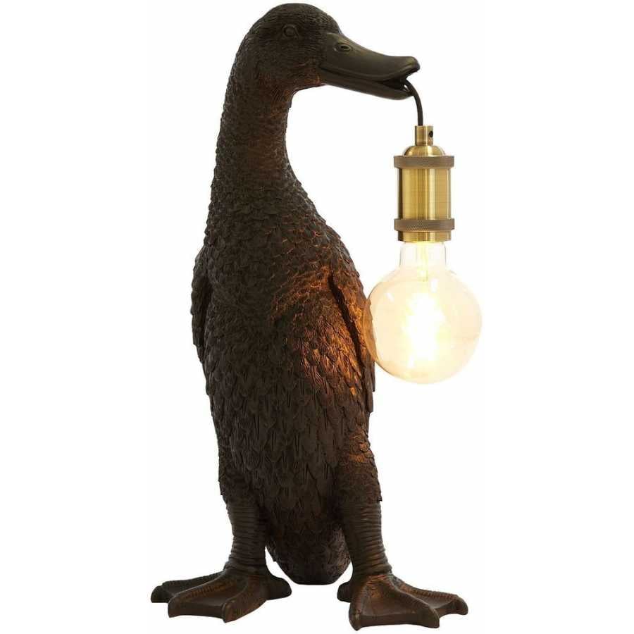 Light and Living Duck Table Lamp - Black - Small