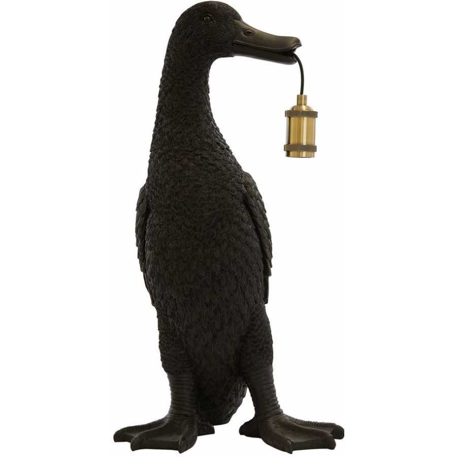 Light and Living Duck Table Lamp - Black - Large