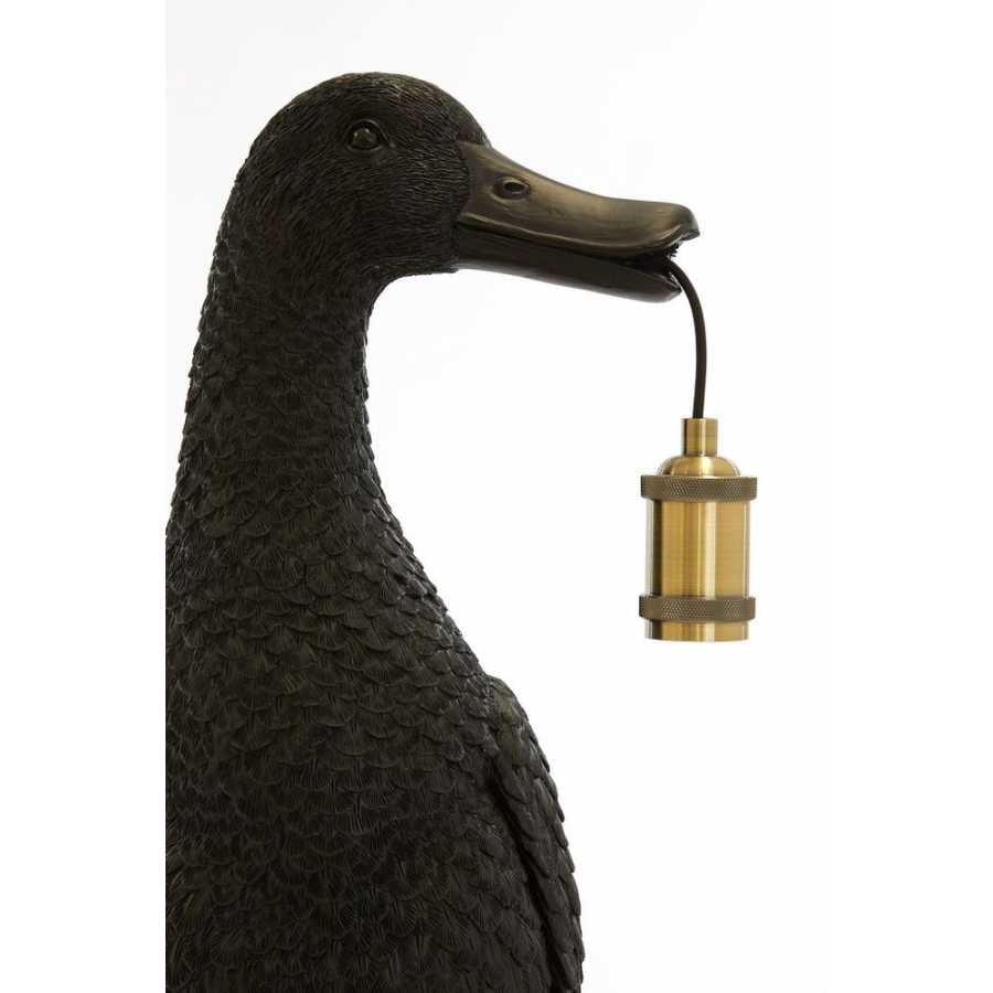 Light and Living Duck Table Lamp - Black - Large