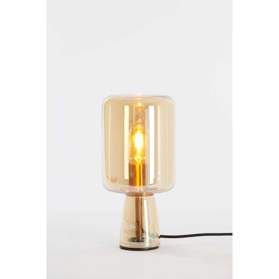 Light and Living Lotta Table Lamp - Amber & Gold - Small