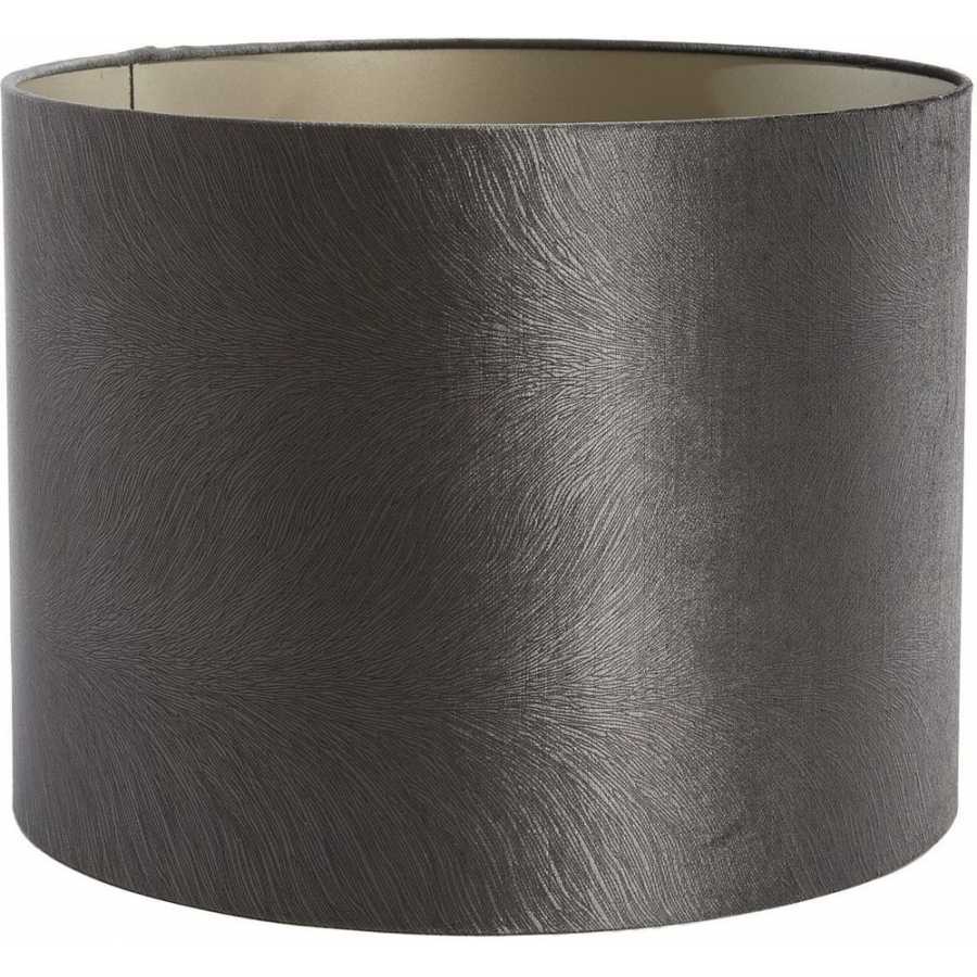 Light and Living Lubis Round Lamp Shade - Grey - Height: 38cm x Width: 50cm x Depth: 50cm