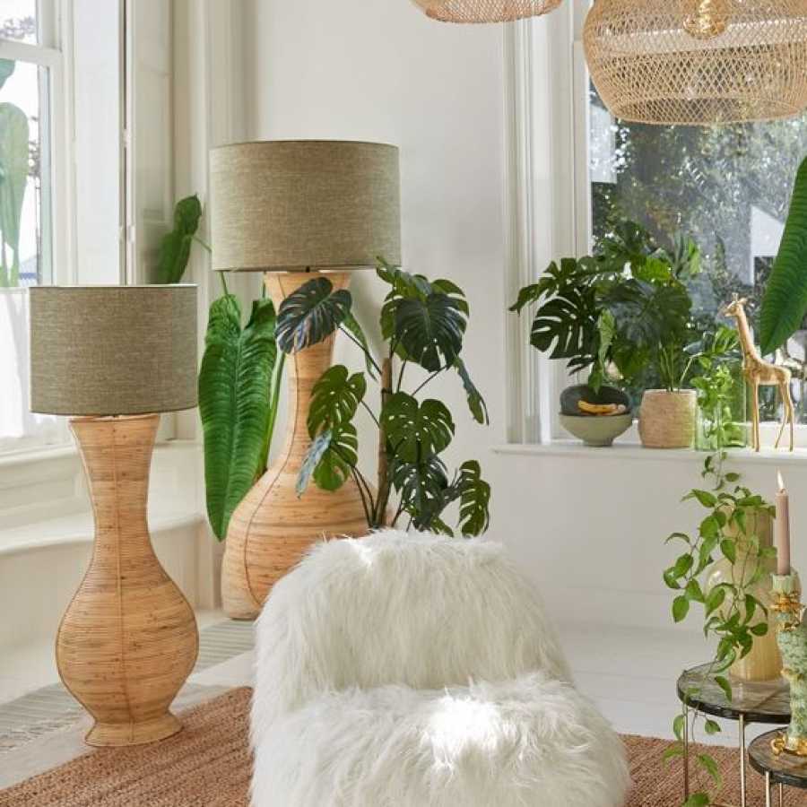 Light and Living Tweed Lamp Shade - Height: 38cm x Width: 50cm x Depth: 50cm