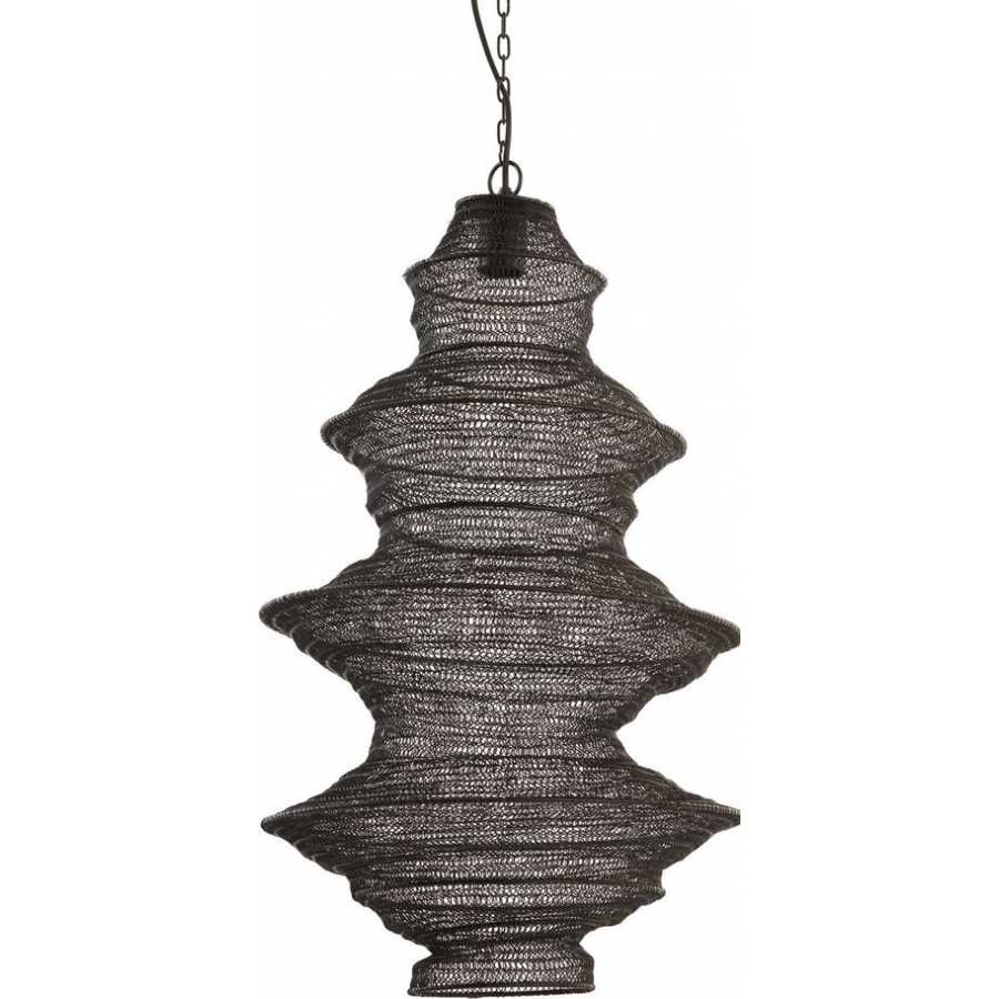 Light and Living Nakisha Pendant Light - Matt Black - Medium