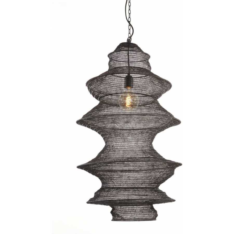 Light and Living Nakisha Pendant Light - Matt Black - Large