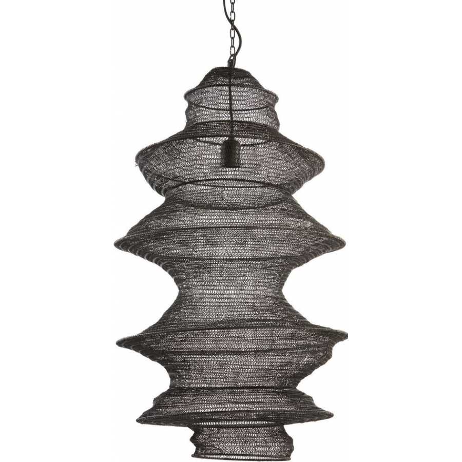 Light and Living Nakisha Pendant Light - Matt Black - Large