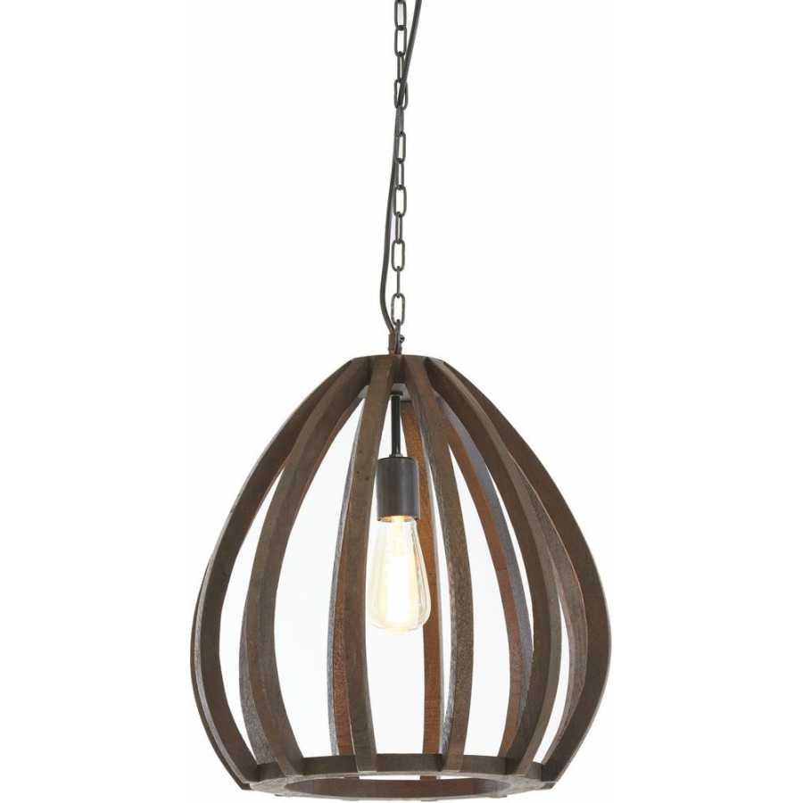 Light and Living Barsia Pendant Light - Matt Orange Brown - Small