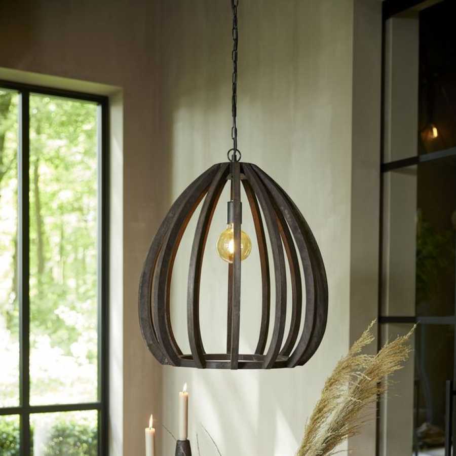 Light and Living Barsia Pendant Light - Dark Brown - Large