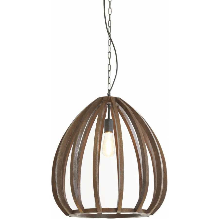 Light and Living Barsia Pendant Light - Matt Orange Brown - Large