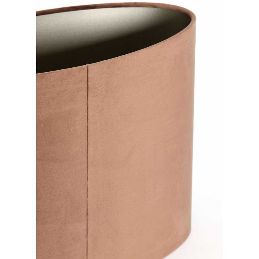 Light and Living Velours Oval Lamp Shade - Chocolate Brown - Height: 25cm x Width: 15cm x Depth: 30cm