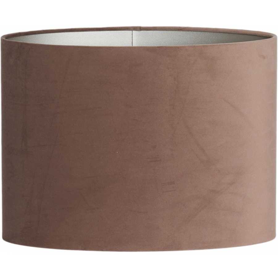 Light and Living Velours Oval Lamp Shade - Chocolate Brown - Height: 28cm x Width: 17.5cm x Depth: 38cm