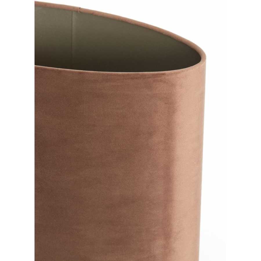Light and Living Velours Oval Lamp Shade - Chocolate Brown - Height: 28cm x Width: 17.5cm x Depth: 38cm