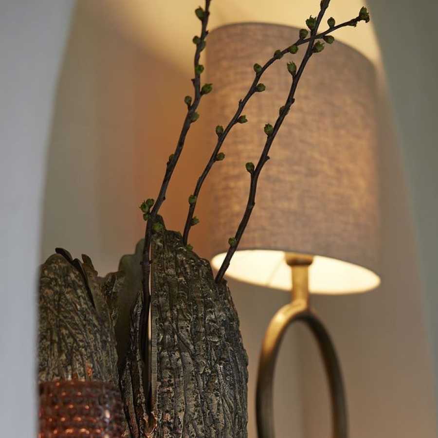 Light and Living Livigno Oval Lamp Shade - Natural - Height: 28cm x Width: 17.5cm x Depth: 38cm