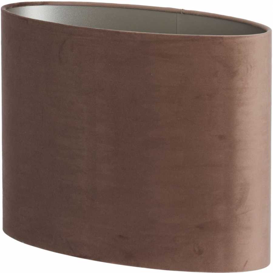 Light and Living Velours Oval Lamp Shade - Chocolate Brown - Height: 32cm x Width: 21cm x Depth: 45cm