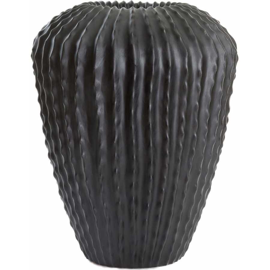 Light and Living Cacti Long Vase - Matt Black - Medium