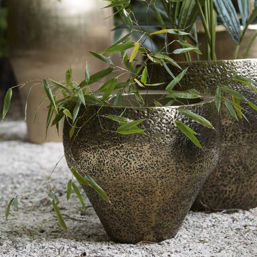 Light and Living Lioux Plant Pots - Set of 2 - Antique Bronze