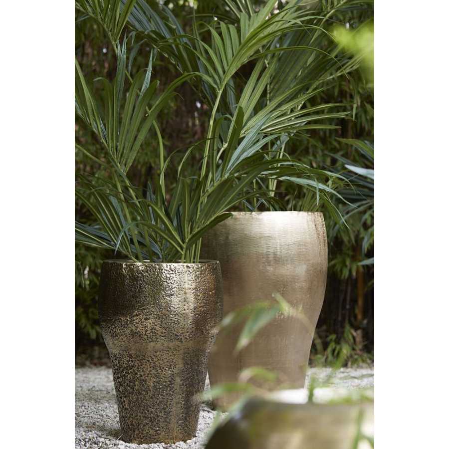 Light and Living Lioux Tall Plant Pots - Set of 2 - Gold