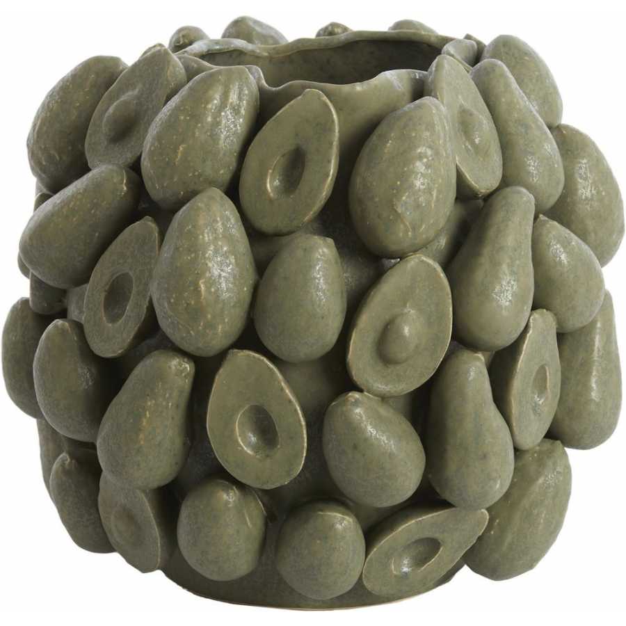 Light and Living Avocado Sliced Vase - Olive Green