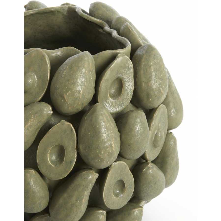 Light and Living Avocado Sliced Vase - Olive Green