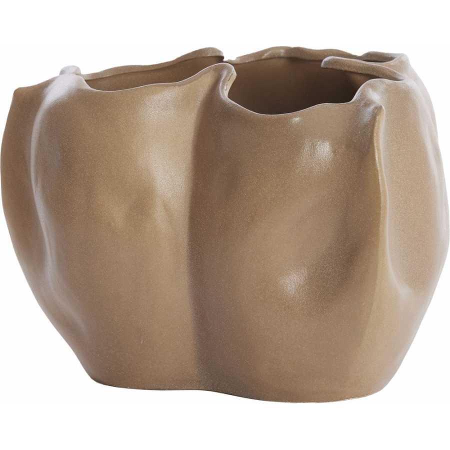Light and Living Sanguli Low Vase - Grey Brown