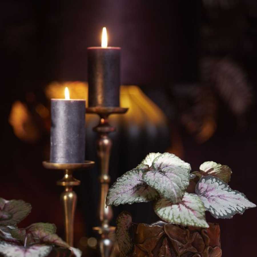 Light and Living Yahvi Pillar Candlestick - Antique Bronze - Small