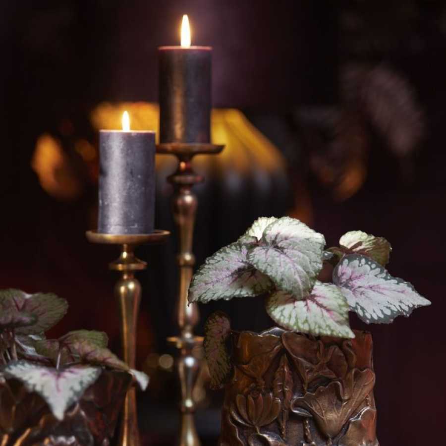 Light and Living Yahvi Pillar Candlestick - Antique Bronze - Large