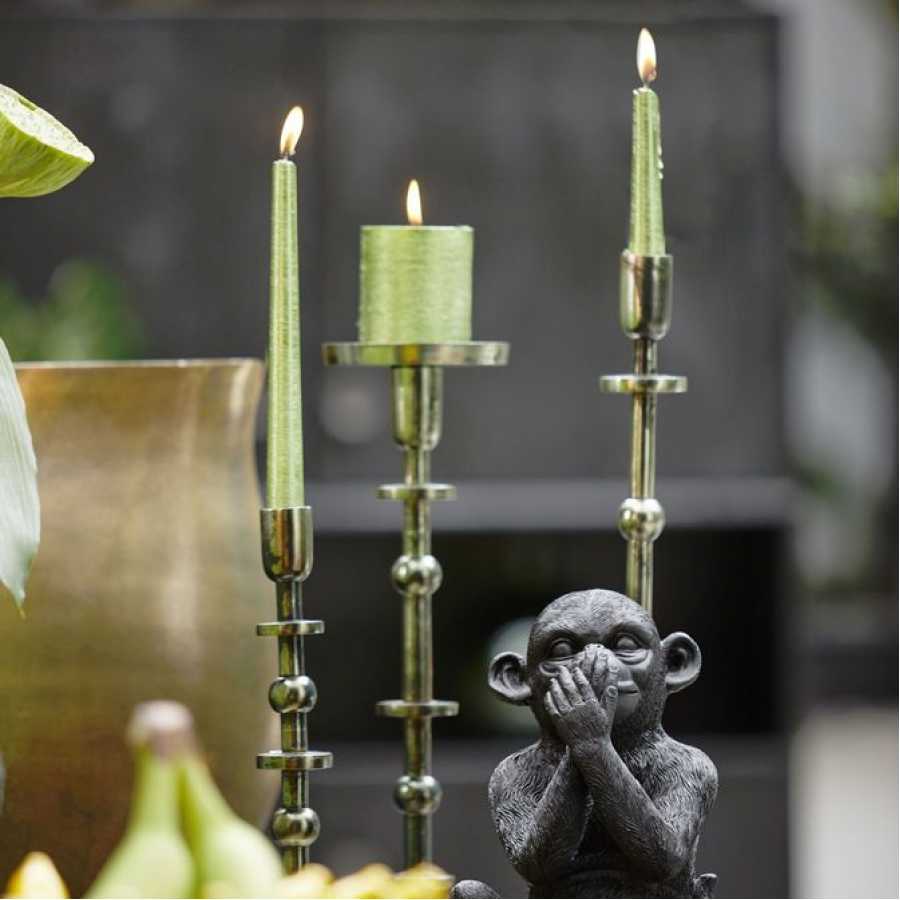 Light and Living Yaira Candlestick - Antique Green