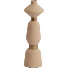 Light and Living Ilvar Candlestick - Matt Beige & Antique Bronze