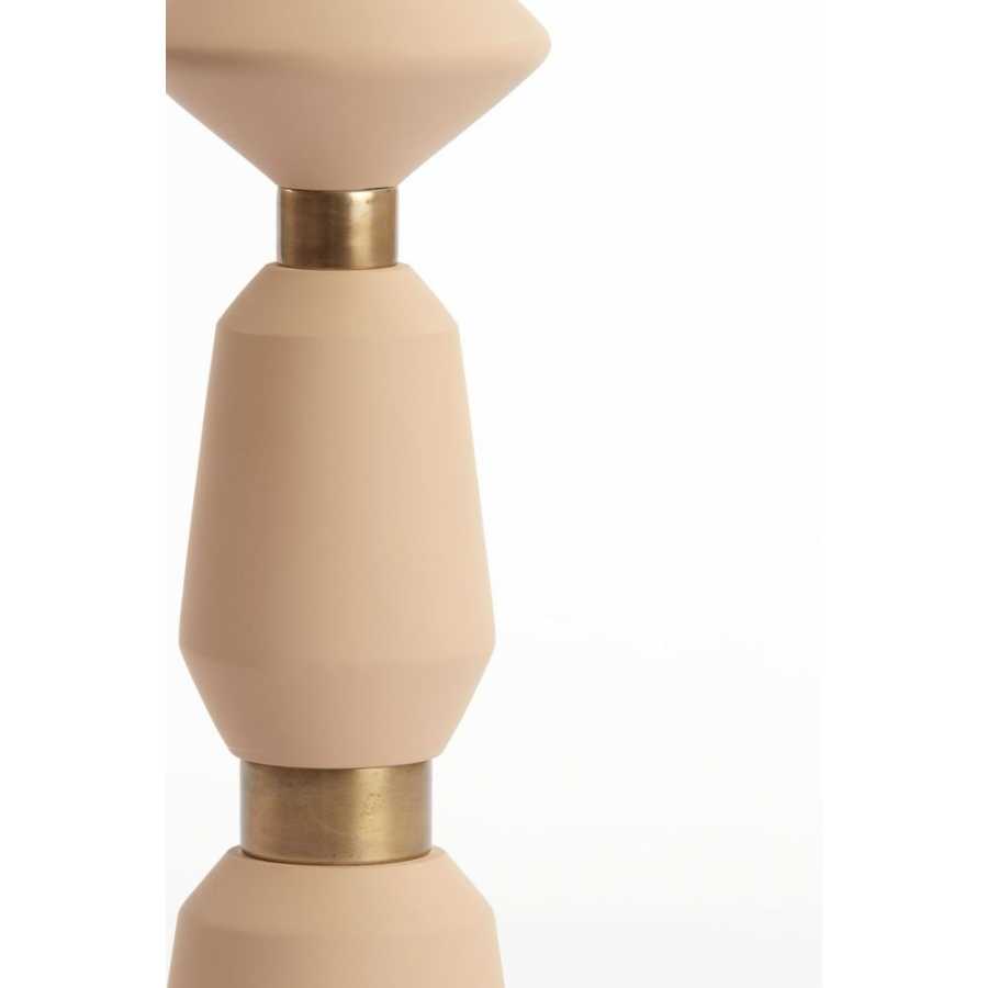 Light and Living Ilvar Candlestick - Matt Beige & Antique Bronze - Small